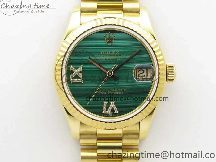 Best 31mm Malachite Bracelet EWF on Dial YG Daydate YG Edition 278288 Green ETA2688 President 0416